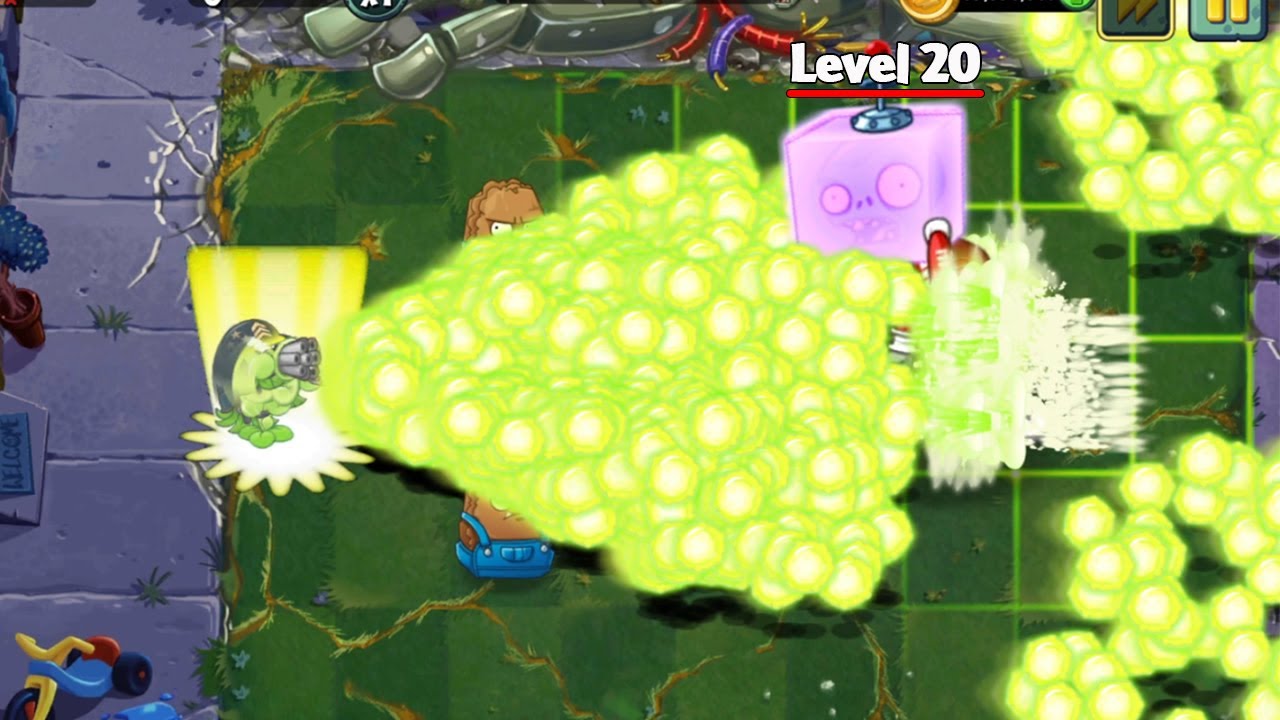 PvZ 2 Challenge - All Plants x50 Level max use 1 Power Up Vs Holohead Zombie Level 20