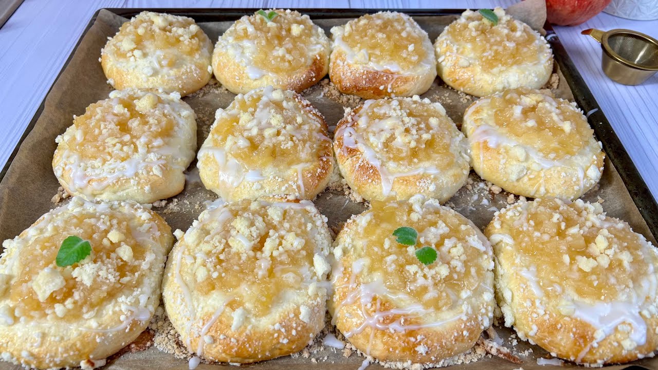 🍏 Drożdżówki z jabłkami i kruszonką 🍏