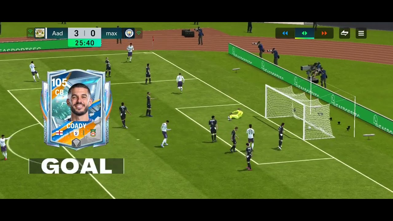 Playing fc moble we score 5 goal