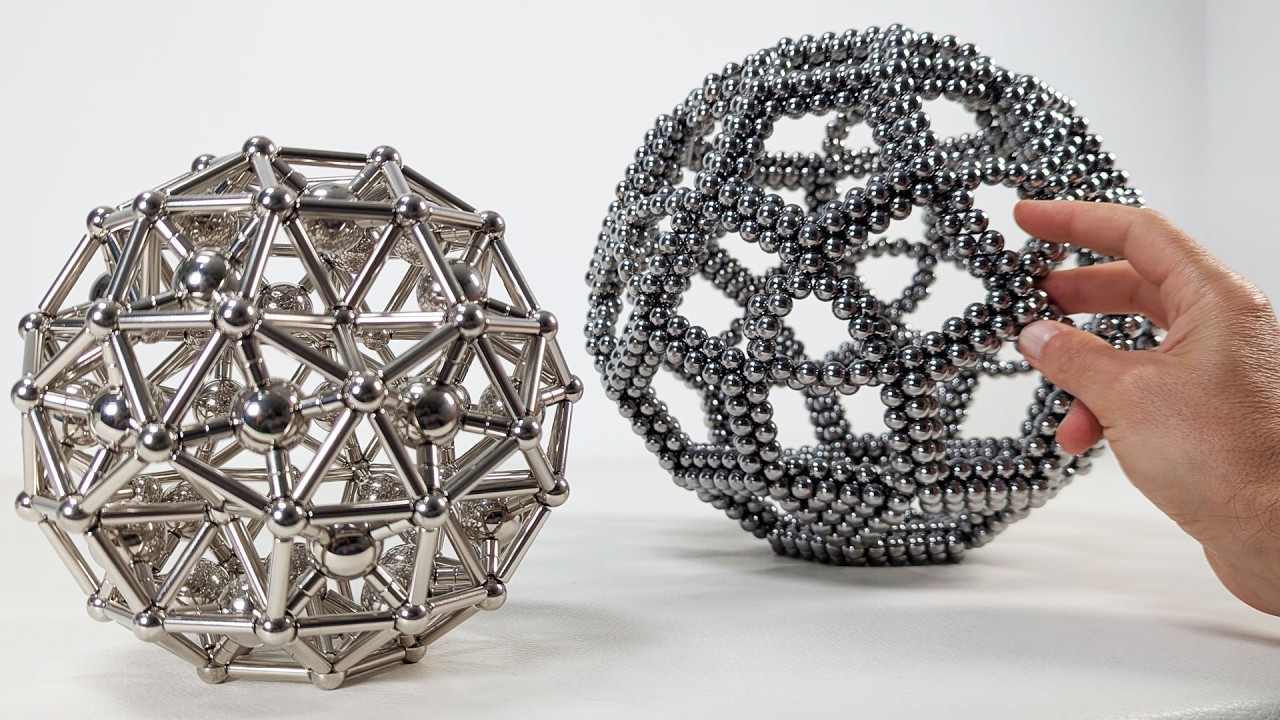 2 satisfying magnetic sculptures in the shape of RhombitruncatedIcosahedron | Magnetic Games