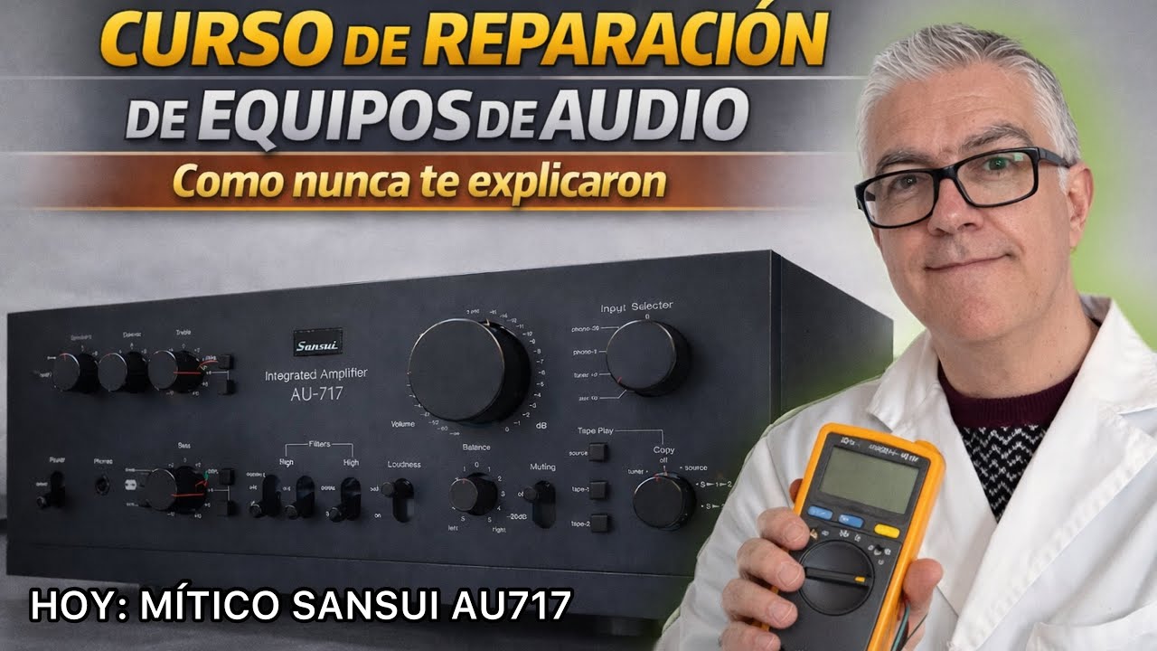 #13- NO FUNCIONA UN CANAL - Amplificador SANSUI AU 717.