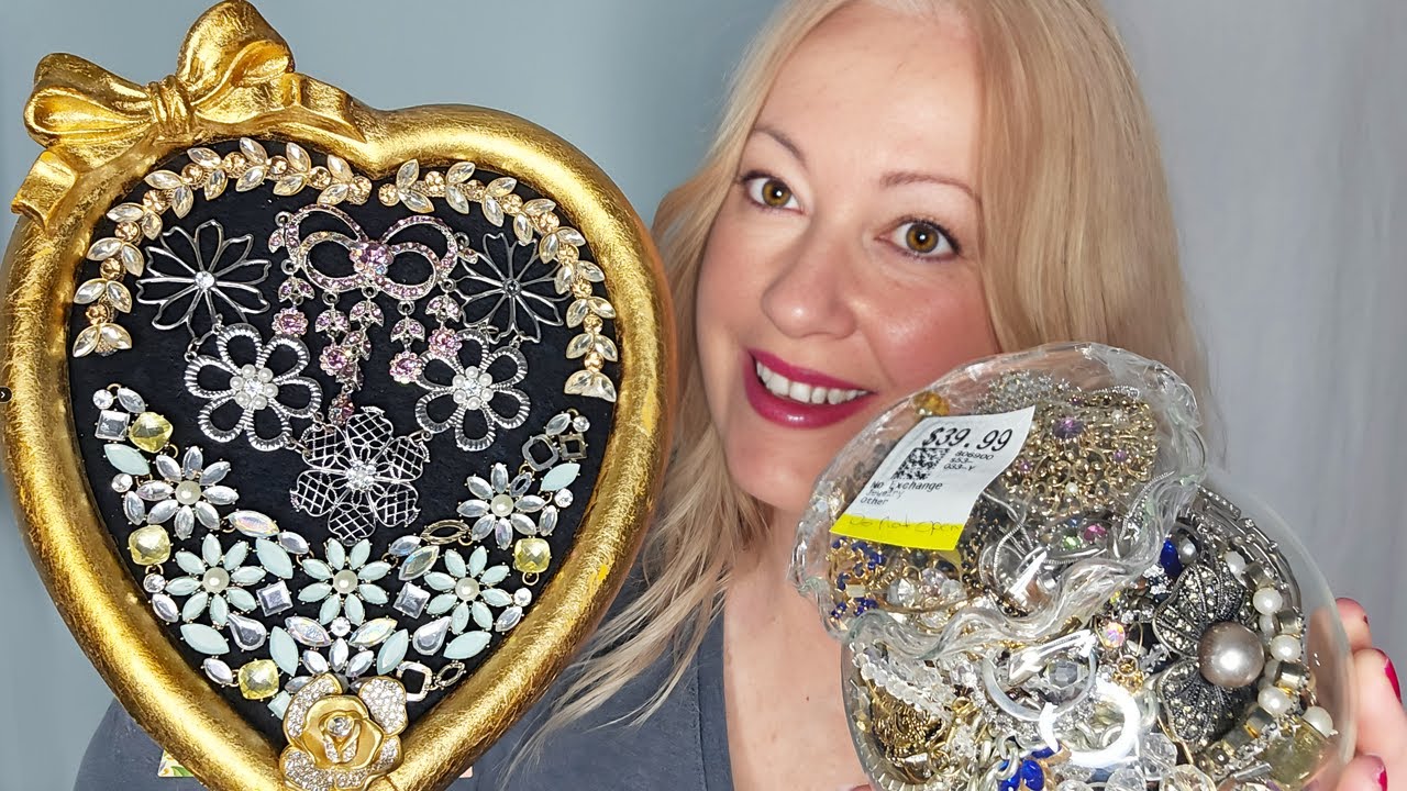 Jewelry Jar Opening with Me from a Thrift Shop - Valentine's Day Craft Ideas! Thrift Flip