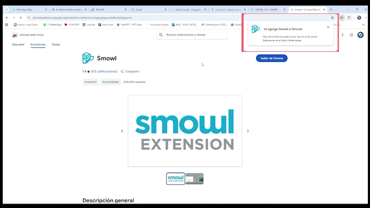 Parte 2: ¿Cómo debe un estudiante instalar la extensión de Smowl Lock?