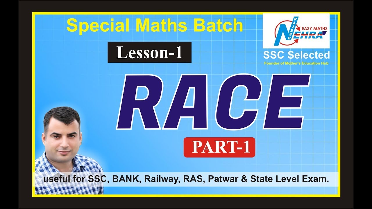 #Race ( Part - 1 ) in Hindi & English for SSC , RAILWAYS ,  CAT , CDS .