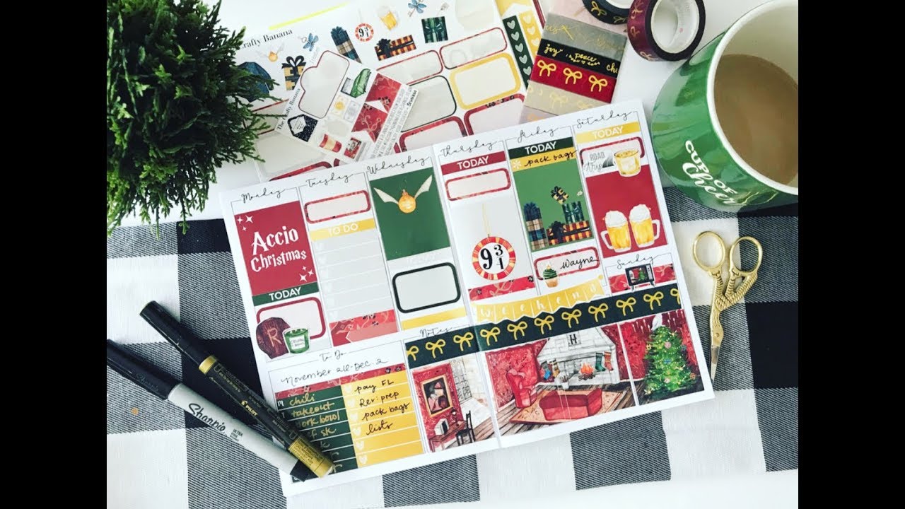 Happy Christmas B6 Plan With Me (PWM) ft. The Crafty Banana (Harry Potter Theme)