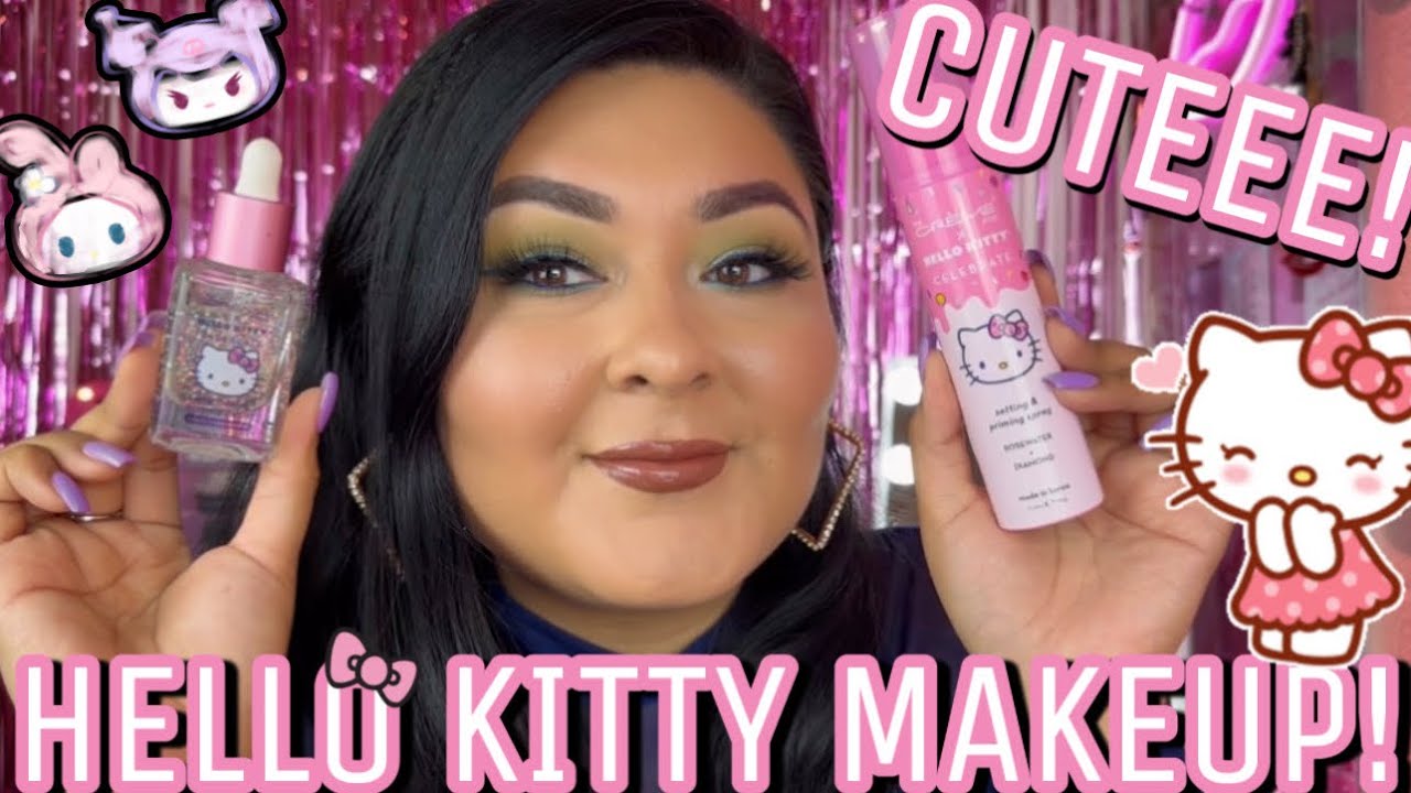 *PINK GIRLY* HELLO KITTY MAKEUP // THE CREME SHOP + TJMAXX FINDS!