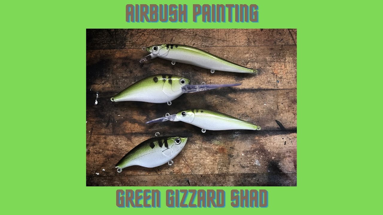 How to custom airbrush paint Green Gizzard Shad lure blanks