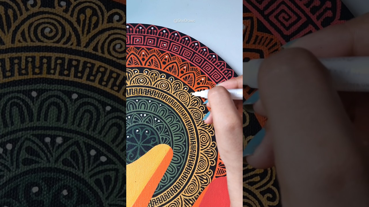 Abstract Mandala Art on Canvas | She Draws #arttherapy