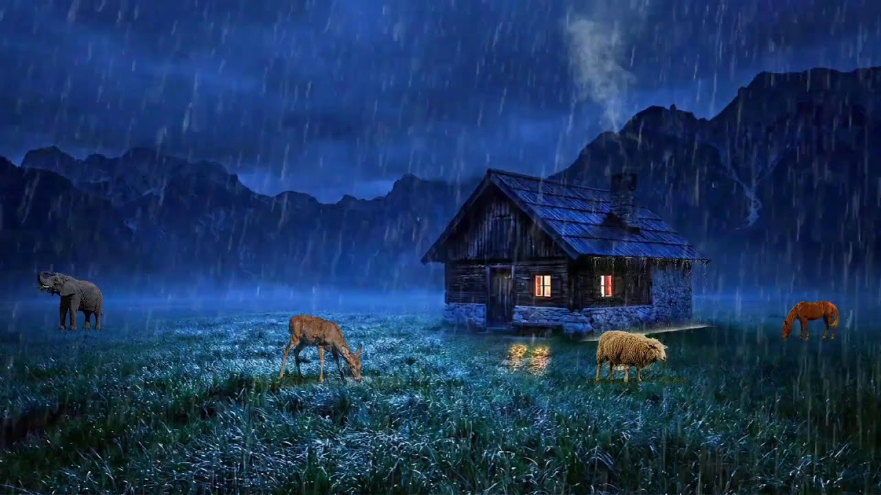 🌙 Rain and Wind in Wooden Cabin | Sleep Instantly with Natural Sounds