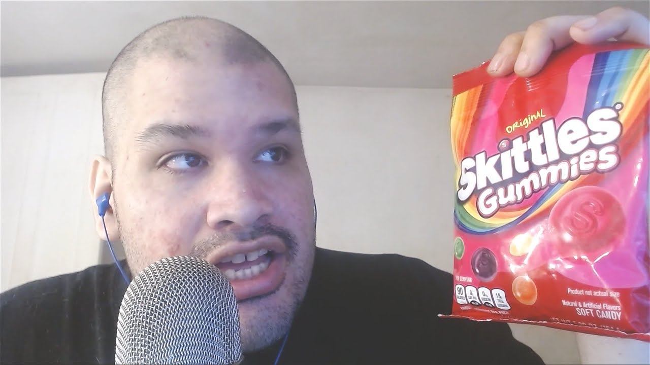 Asmr trying Skittles Gummies for the first time