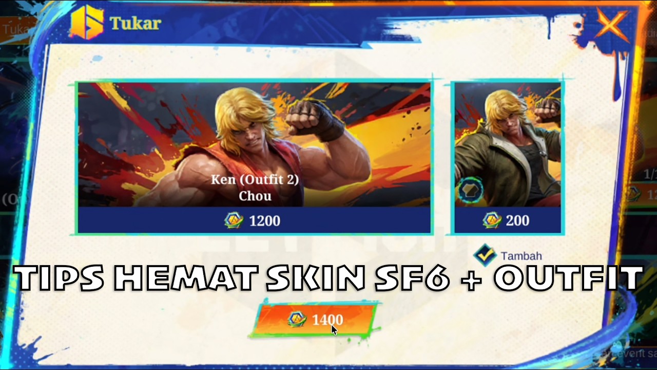 GACHA SKIN STREET FIGHTER 6 + OUTFIT PAKAI TIPS HEMAT - MOBILE LEGENDS