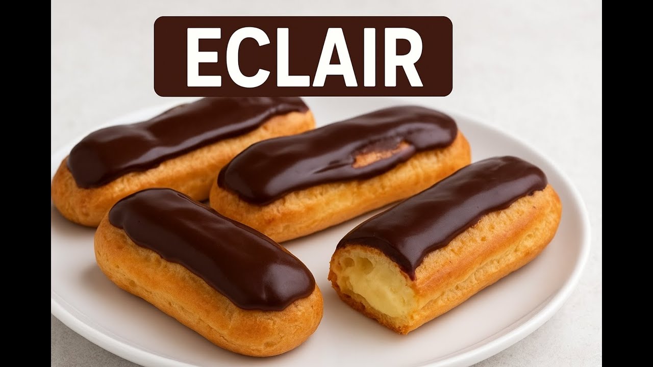 اكلير بطريقة بسيطة وسهلة  Eclair 
