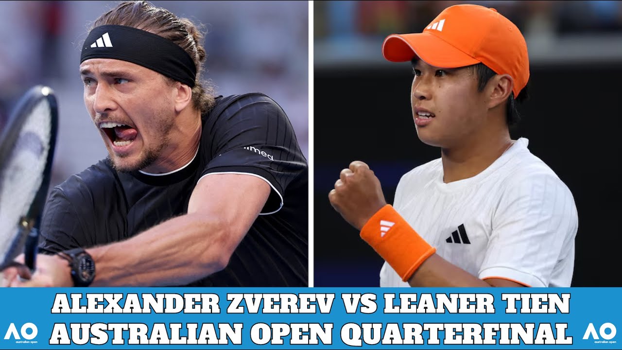 Александр Зверев против Леанера Тиена — четвертьфинал Открытого чемпионата Австралии.