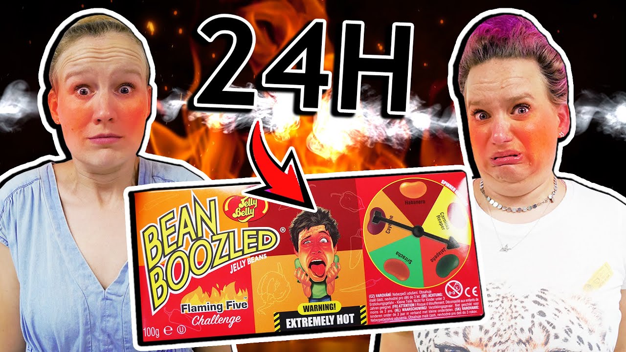24 STUNDEN DIE SCHÄRFSTEN JELLY BEANS DER WELT! Eva & Kathis schlimmster Tag mit ekligen Bohnen!