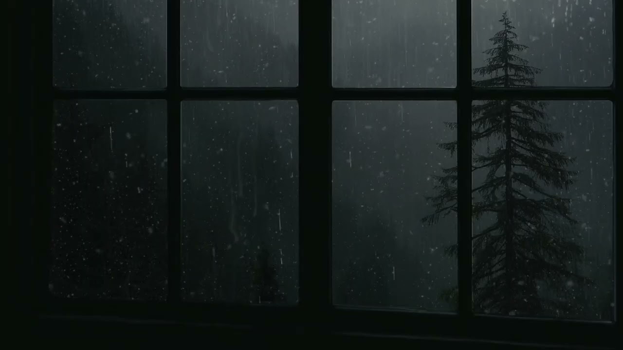 Rain Sounds on Window at Night with ThunderㅣInstant Sleep, Stress Relief & Focus