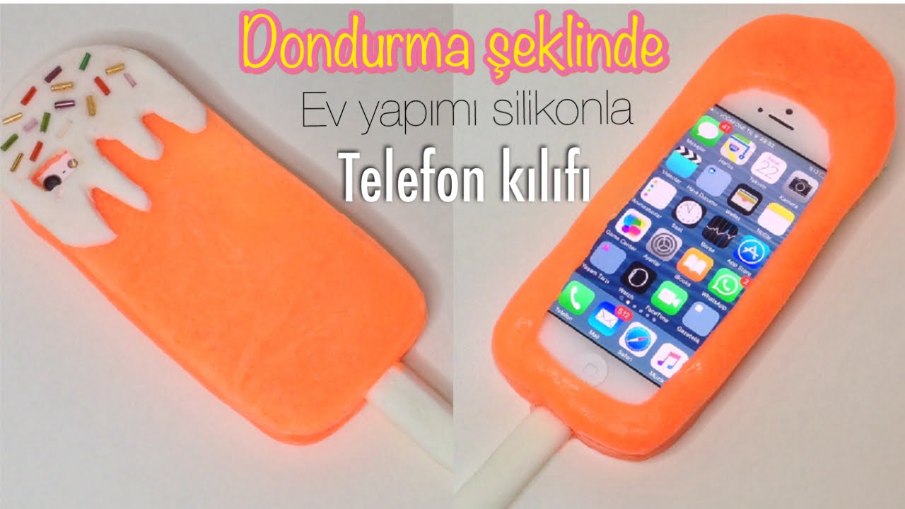 DIY DONDURMA ŞEKLİNDE EV YAPIMI SİLİKONLA TELEFON KILIFI - english subtitle