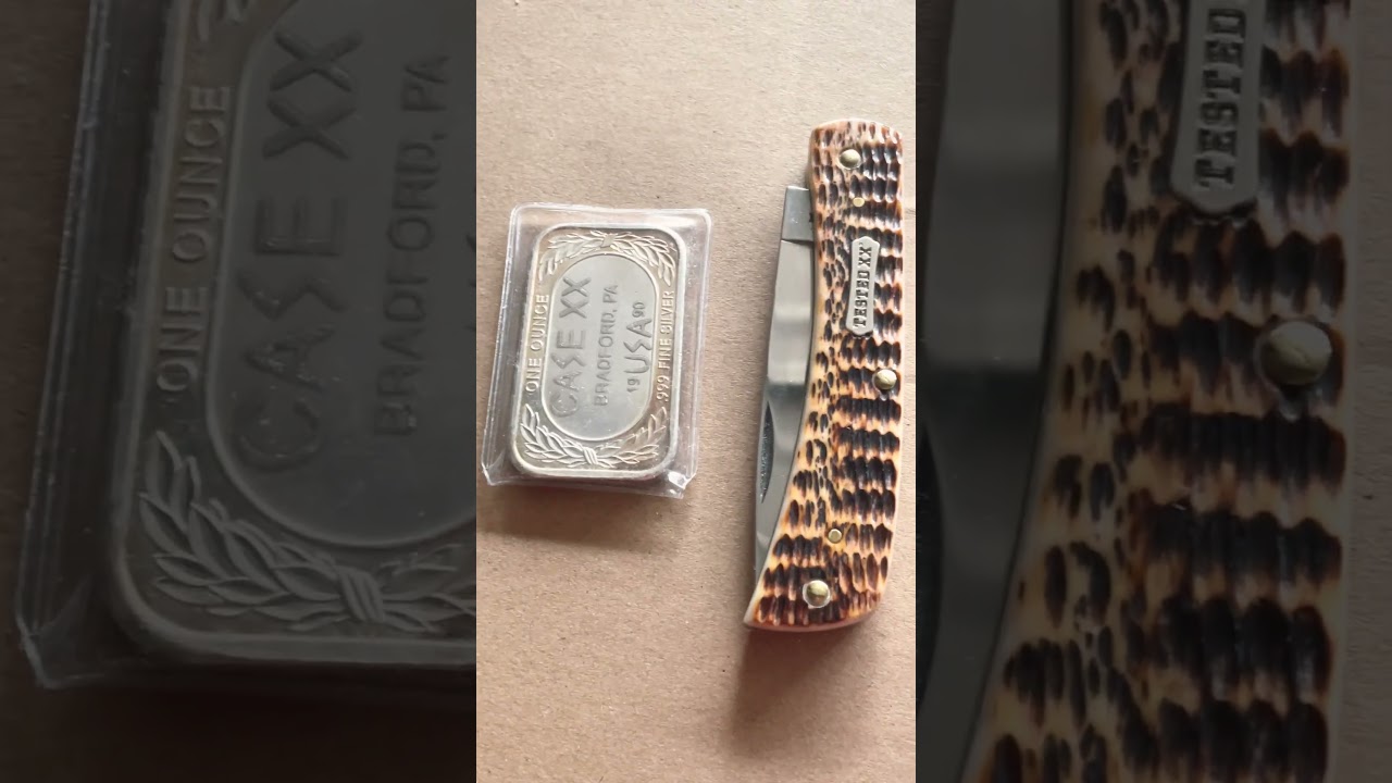 Case xx burnt amber sod buster jr., and a case xx 1 oz silver bar!!!