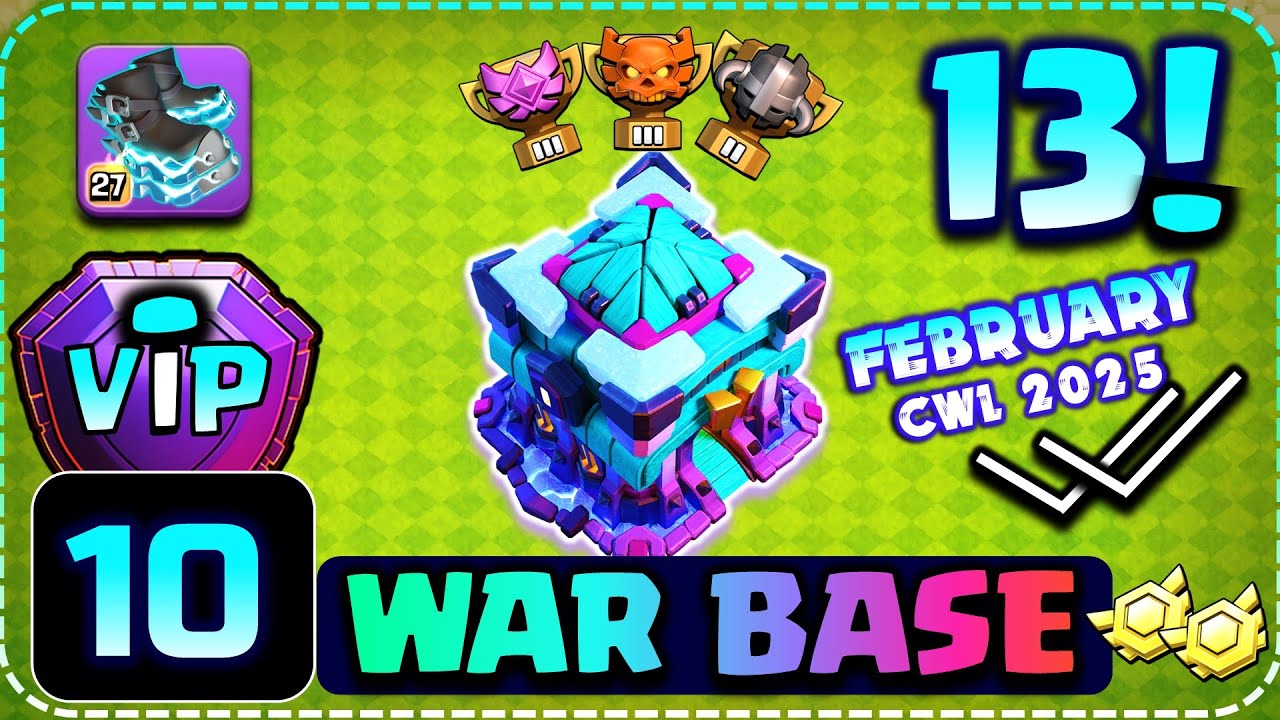 MOST POWERFUL TOP 10 TH13 BASE 2025 | BEST TH13 WAR/CWL/TROPHY BASE | TH13 HYBRID BASE - COC