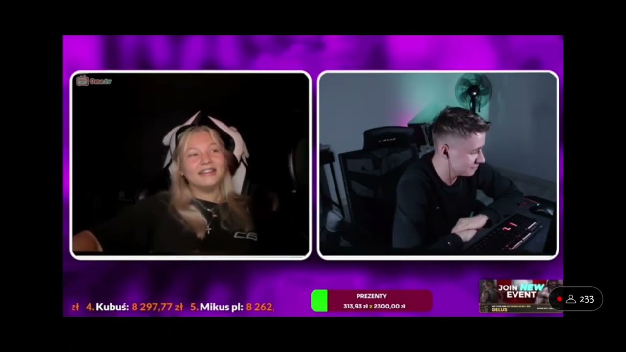 Geluś gada z dziewczynami na ometv.