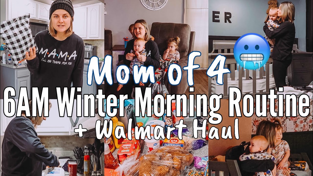 6 AM WINTER MORNING ROUTINE OF A MOM OF 4 KIDS | WALMART HAUL | DAY IN THE LIFE | MEGA MOM