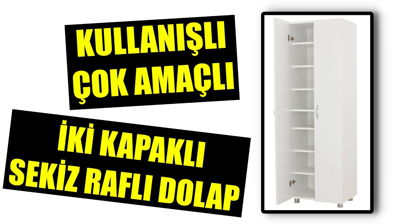 A101'de SATILAN İKİ KAPAKLI SEKİZ RAFLI KULLANIŞLI &Ccedil;OK AMA&Ccedil;LI BEYAZ DOLAP @dienni.com