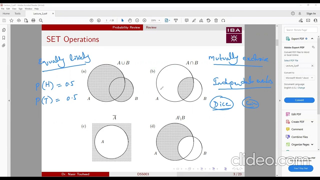 Introduction to Probability Lec 1 Part 1