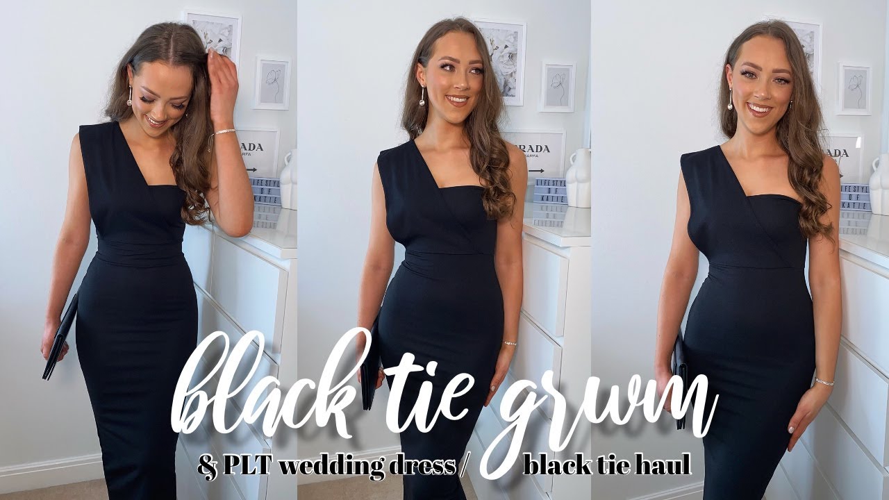 BLACK TIE: ГОТОВЬСЯ СО МНОЙ 🖤 | Pretty Little Thing Black Tie / Подбор свадебного платья | Причёс...