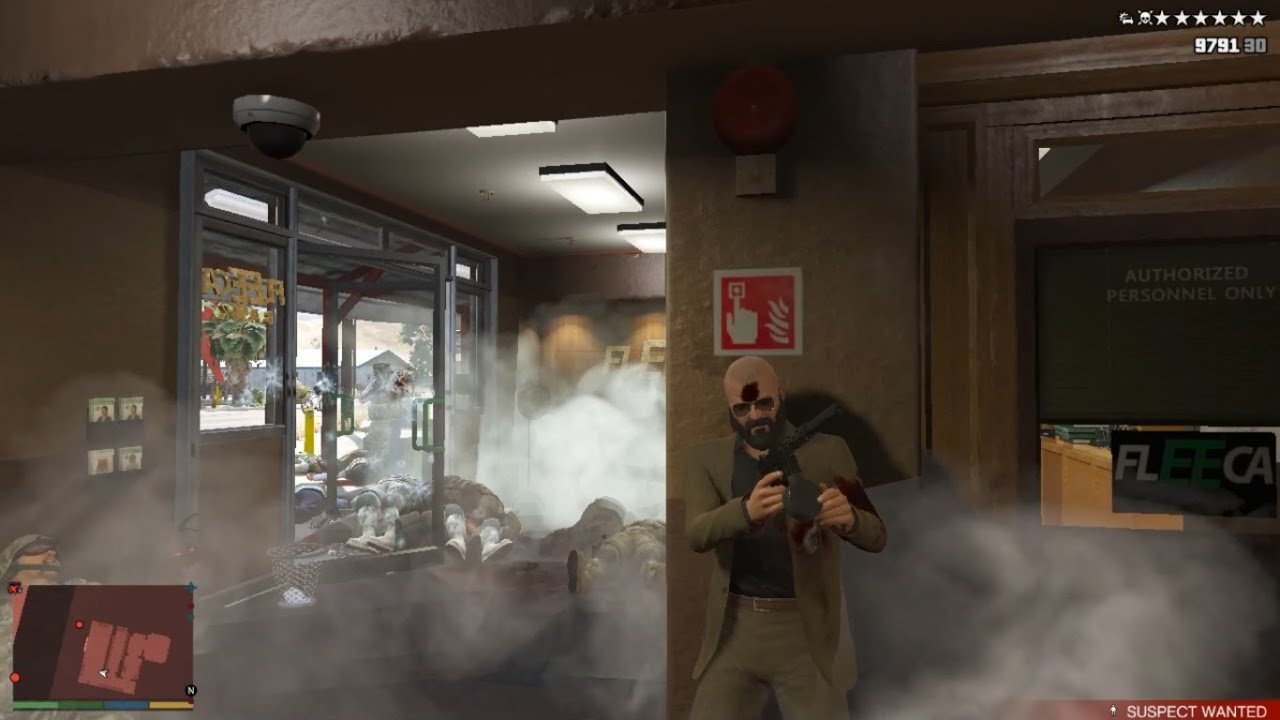 GTA V Michael Brutal Six Stars FLEECA Bank Shootout+Escape(RDE 3.1.4)