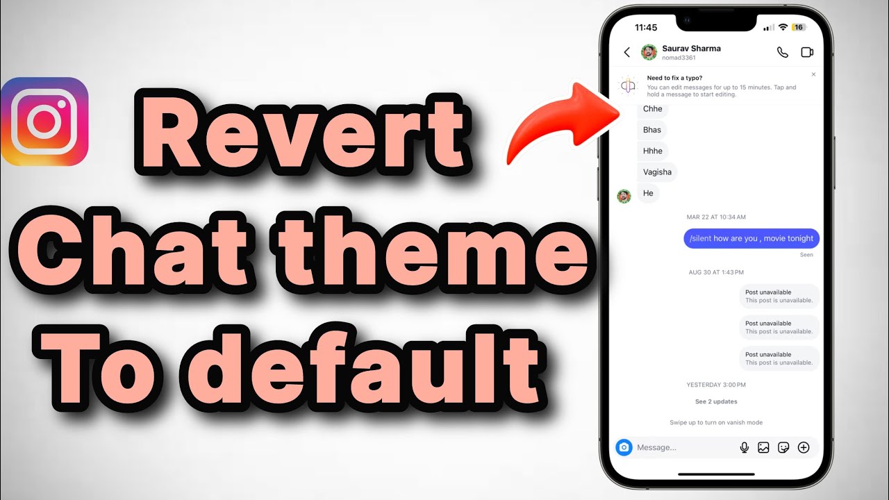 How to Revert Instagram Chat Theme back to Default