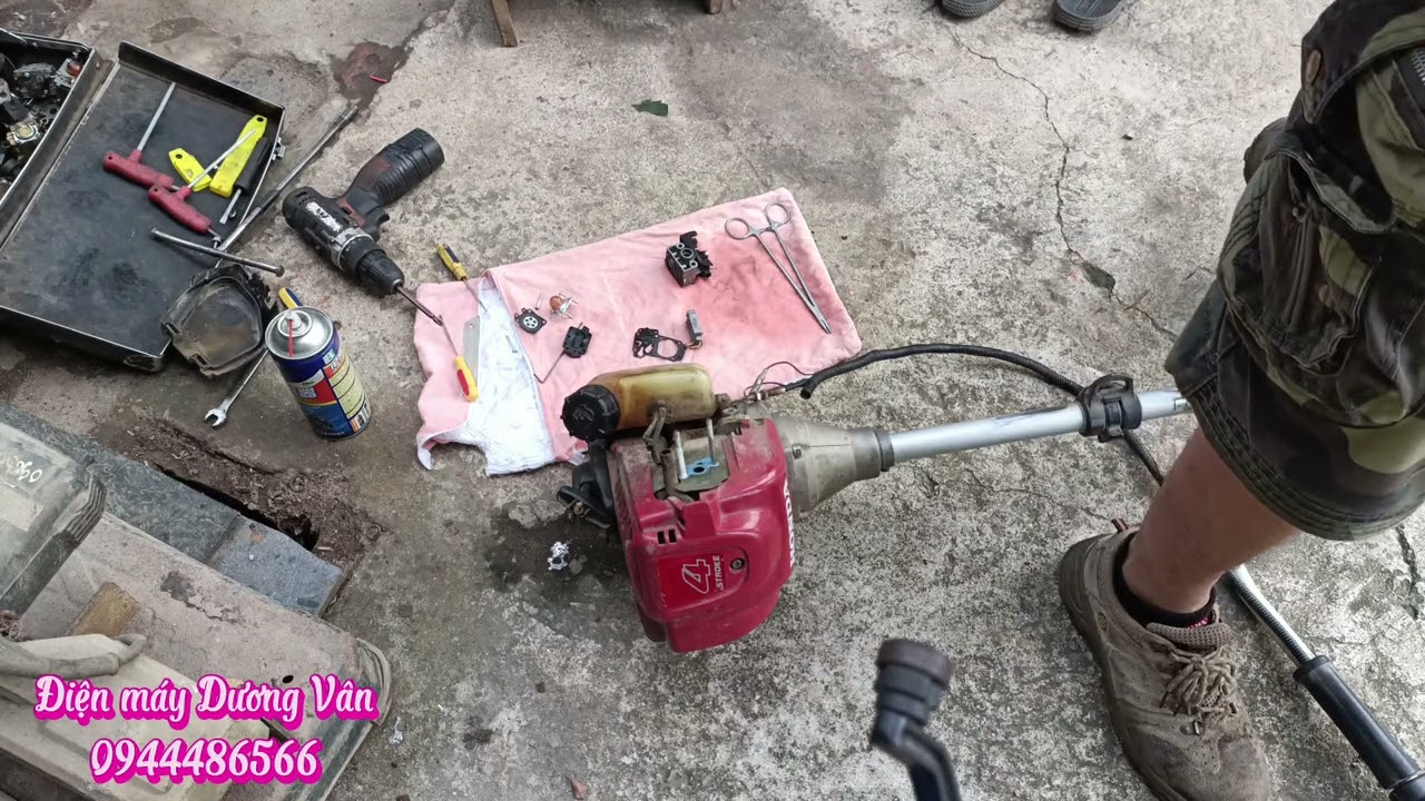 máy cắt cỏ giật nổ lên ga là chết máy ai cũng có thể sửa được đơn giản như ăn kẹo