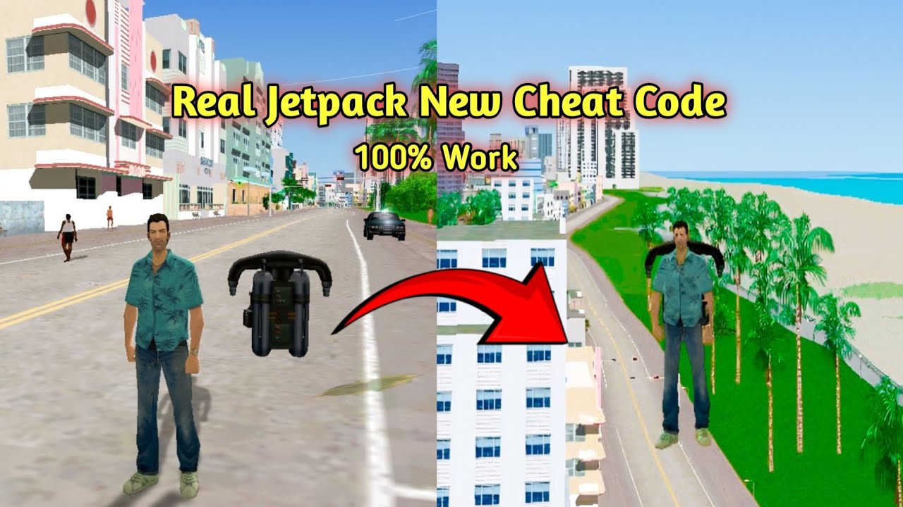 GTA Vice City Real Jetpack New Cheat Code | GTA San Andreas Jetpack Mod In Vice City