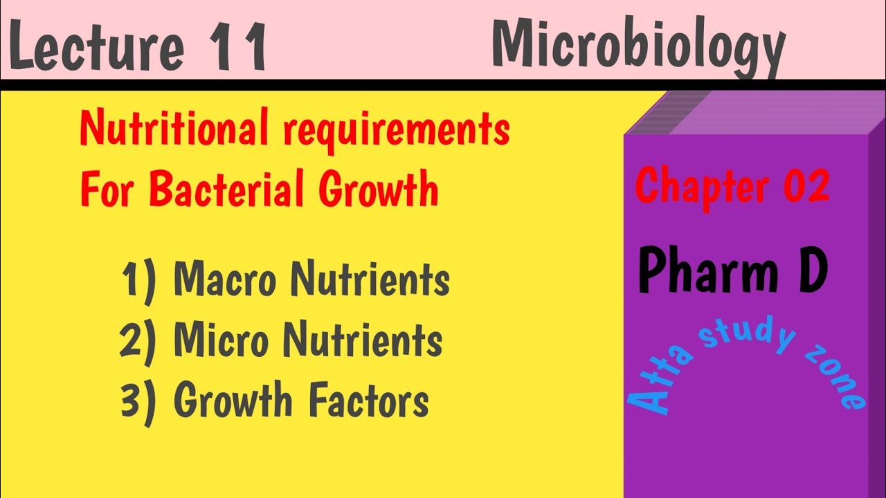 Nutritional Requirements For Bacteria / Microbiology/ Pharm D and Pharm B