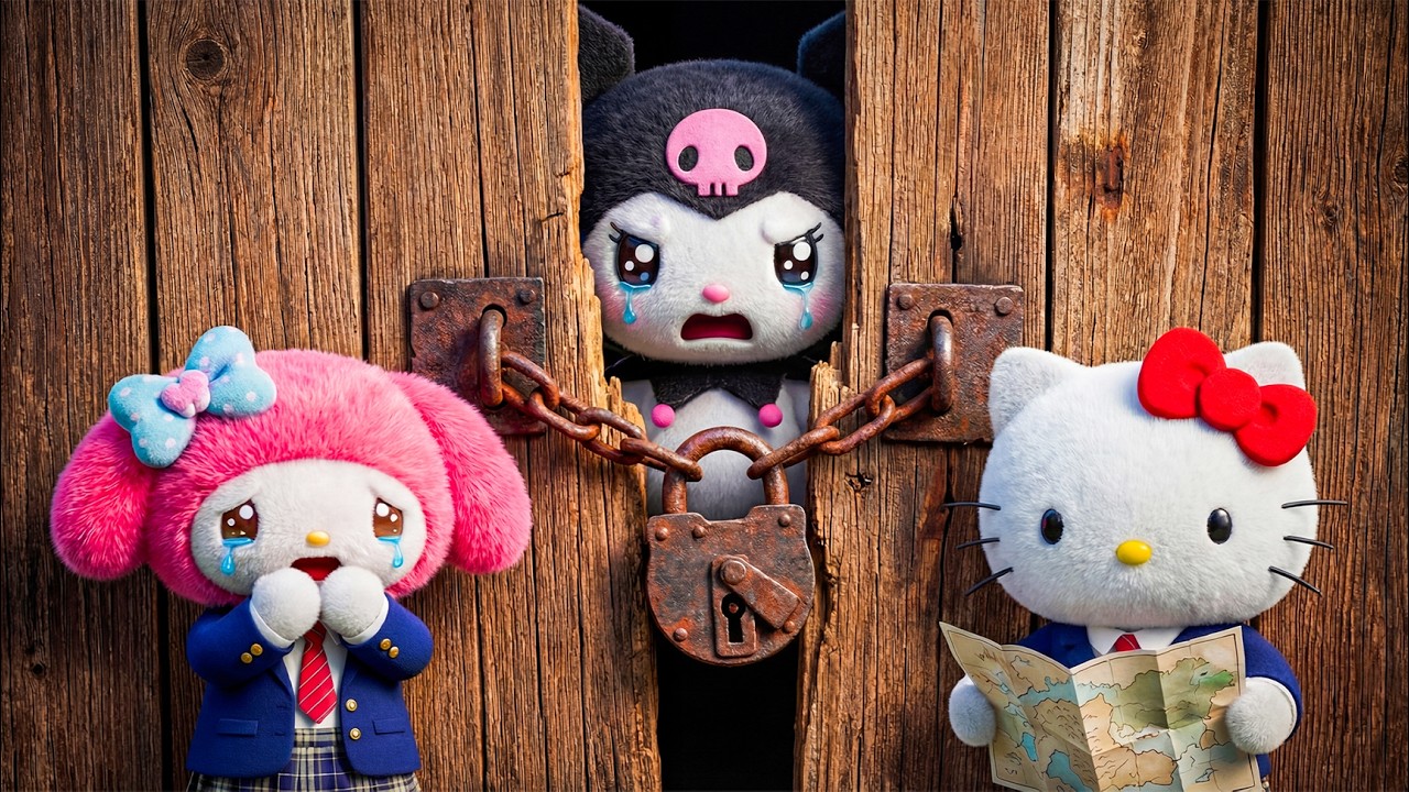 Kuromi Got Locked During Hide and Seek… Melody and Hello Kitty Didn’t Give Up 💖🌸