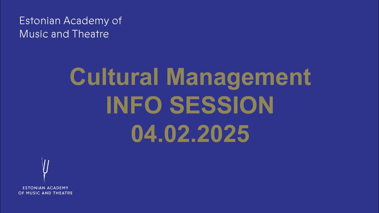 Info Session of the EAMT Cultural Management master's programme (04.02.2025 on Zoom)