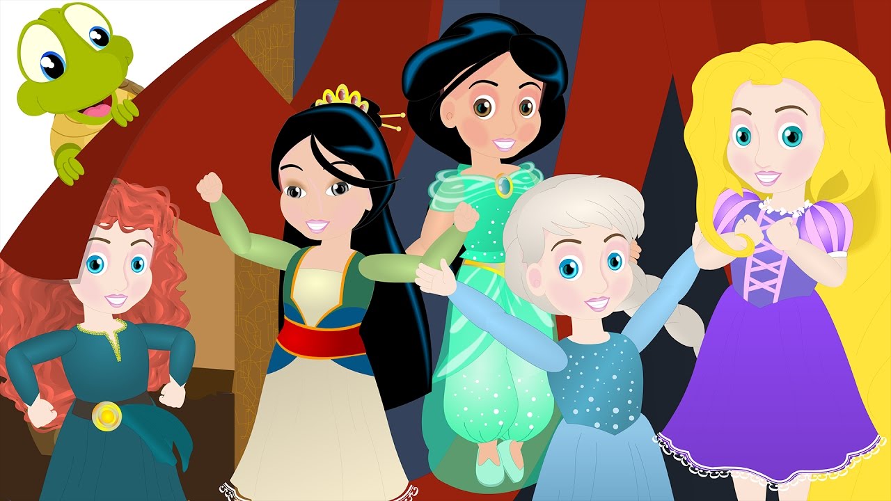 Five Little Princess jumping on the bed Nursery Rhyme for Kids