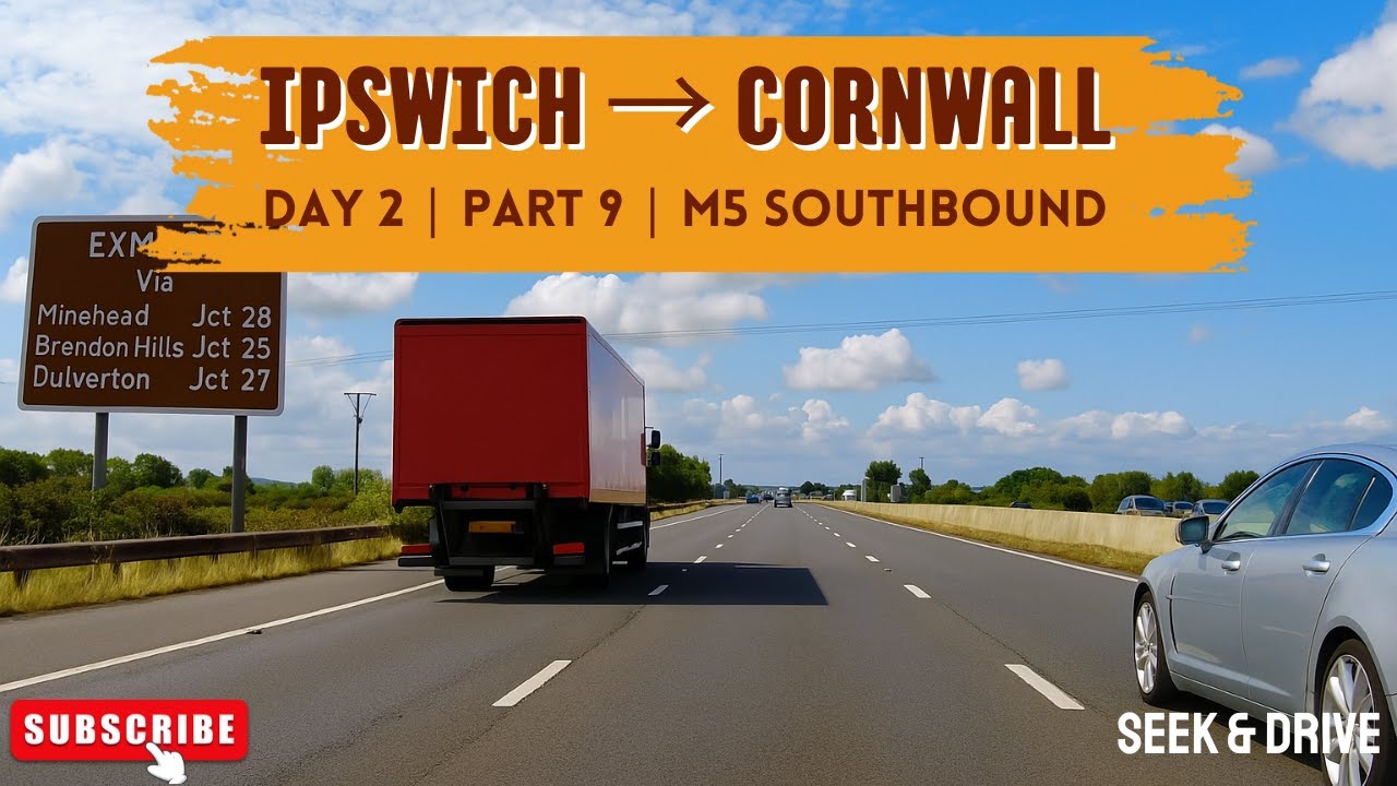 Driving on the M5 Southbound | Exit 21 Weston-super-Mare to Exit 25 Taunton | Day 2 - Part 9