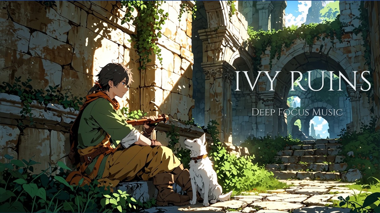 Medieval Fantasy for Concentration | The Piper finds Shelter in the Ivy Ruins 🌿🏛️