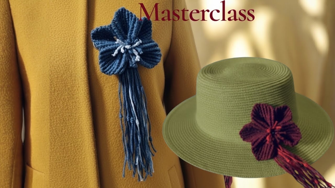 DIY brooch Macrame Tutorial accessories masterclass flover брошка квітка макраме ручна робота урок 