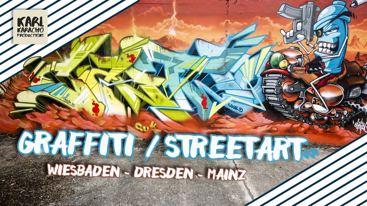 Streetart / Graffiti 2017 Germany - Wiesbaden - Dresden - Mainz - Music by OTR - Kyoto