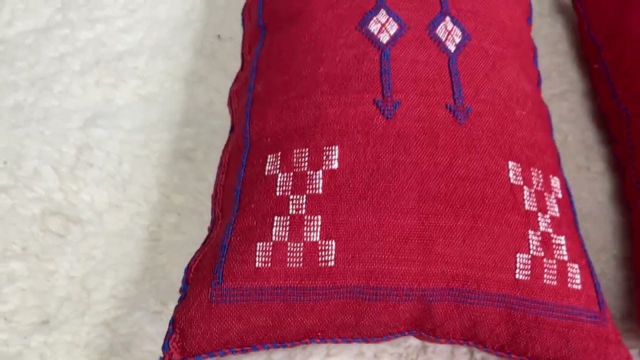 Kechart - Cactus silk pillow, Moroccan Sabra pillow, Embroidered Lumbar Pillow, Decorative pillows