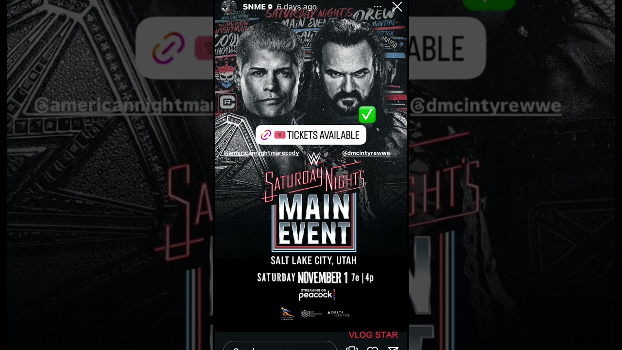 My Predictions For Wwe Saturday Night&rsquo;s Main Event #wwe #saturdaynightsmainevent