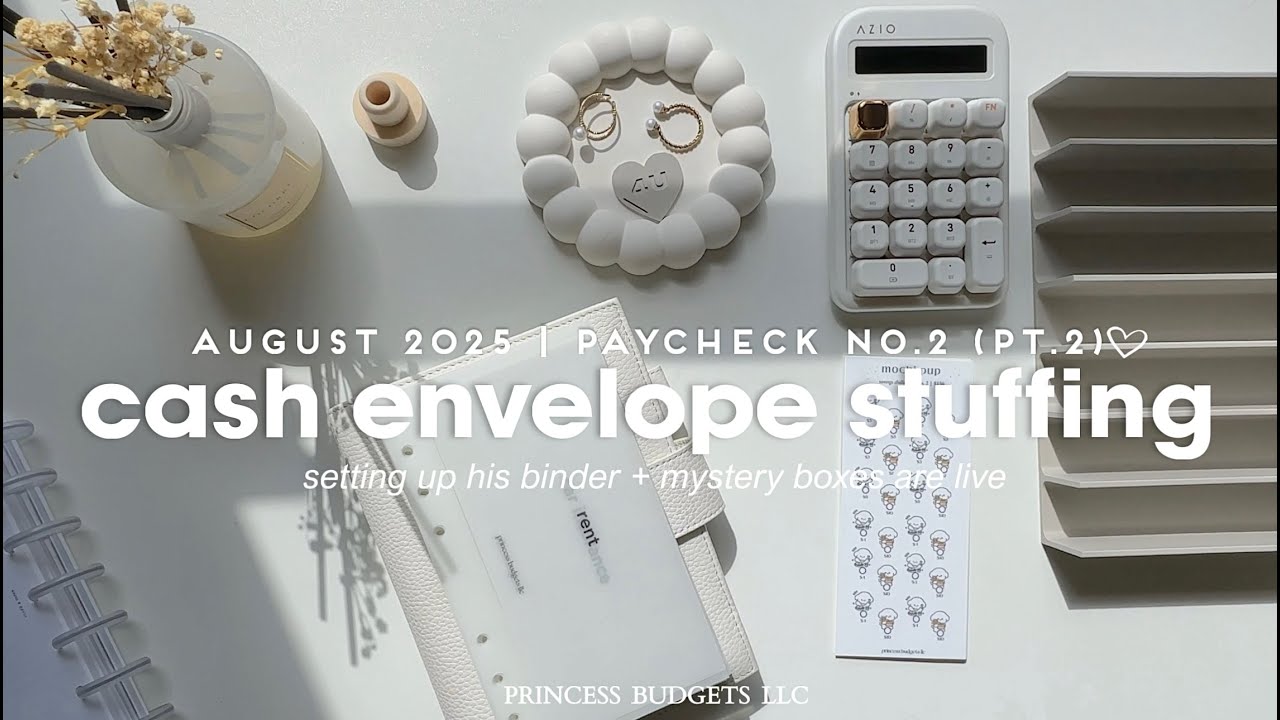 CASH ENVELOPE STUFFING ❀ | august no.2 (pt.2) | $855 | 2025