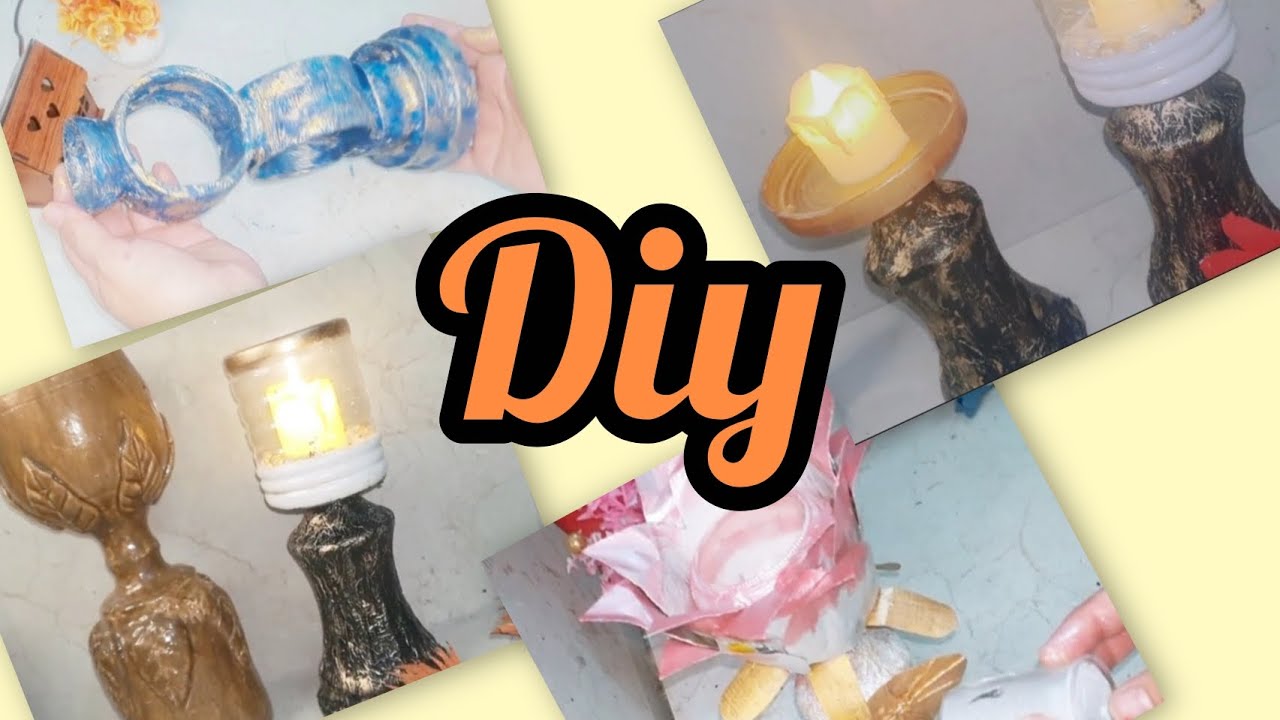 Diy best out of waste craft ideas|5 different diy crafts| candle stands #bestoutofwaste