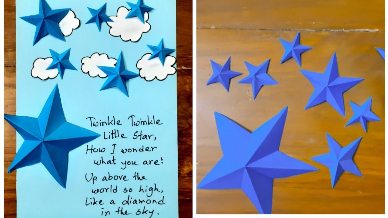 How to make paper star (rhyme project, twinkle twinkle little star)