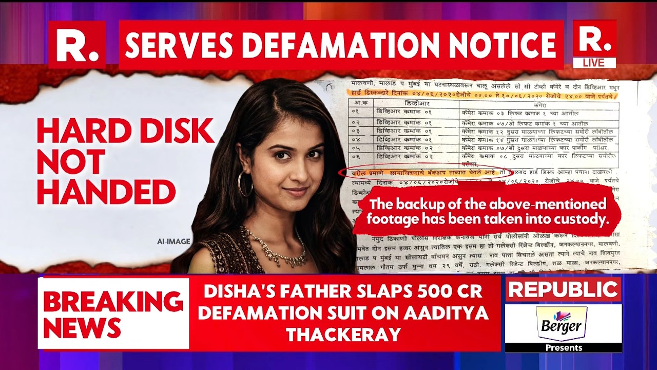 Disha Salian Case LIVE: Satish Salian Serves Legal Notice, Seeks Apology & ₹500 Crore Compensation