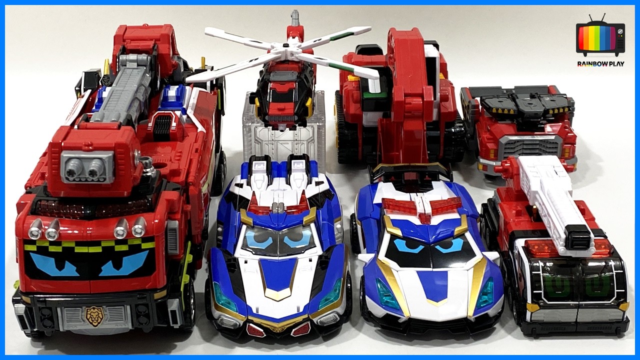 메탈카드봇 블루캅S 블루캅W 플레임노바 블레이온 경찰차 소방차 변신 합체 모음 Metal Card Bot Robot Toys Combine