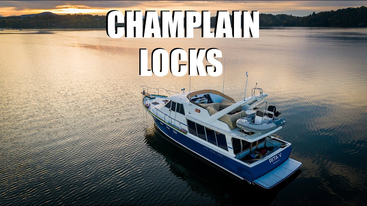 Burlington Vermont, Lake Champlain and the Lake Champlain locks going towards the Hudson