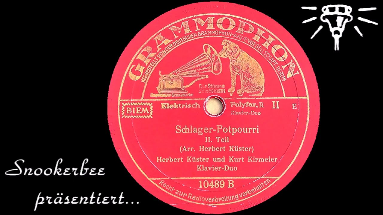 Schlager-Potpourri - Grammophon 10489 A - 1936