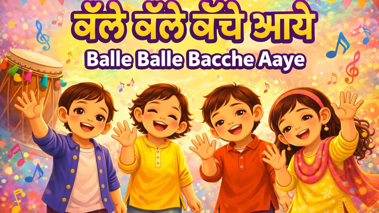 Balle Balle Bacche Aaye | ਬੱਲੇ ਬੱਲੇ ਬੱਚੇ ਆਏ | Punjabi Kids Rhyme | Nini Kids 