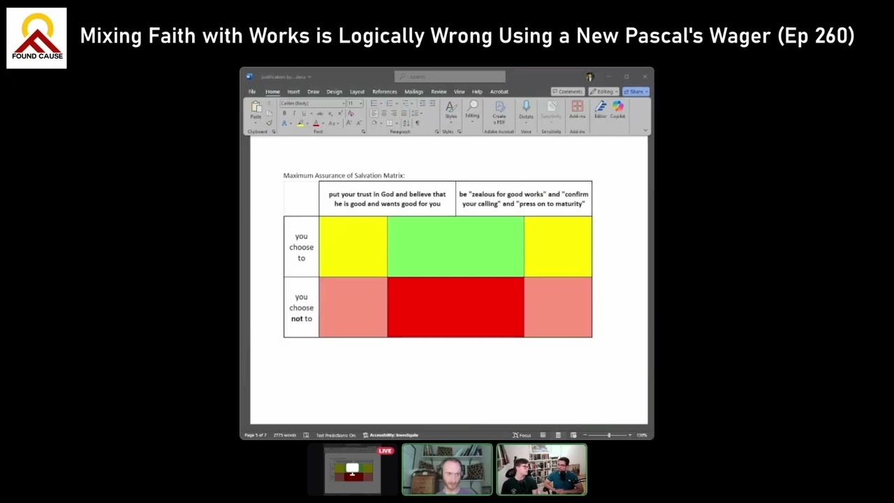 Mixing Faith with Works is Logically Wrong Using a New Pascal's Wager (Ep 260)